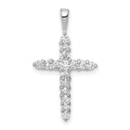 14k White Gold 1/2 carat Lab Grown Diamond VS/SI+ G+ Complete Cross Pendant