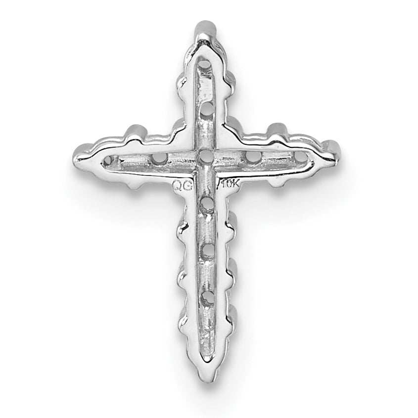10K White Gold Diamond Cross Pendant Mounting (No Stone Included)