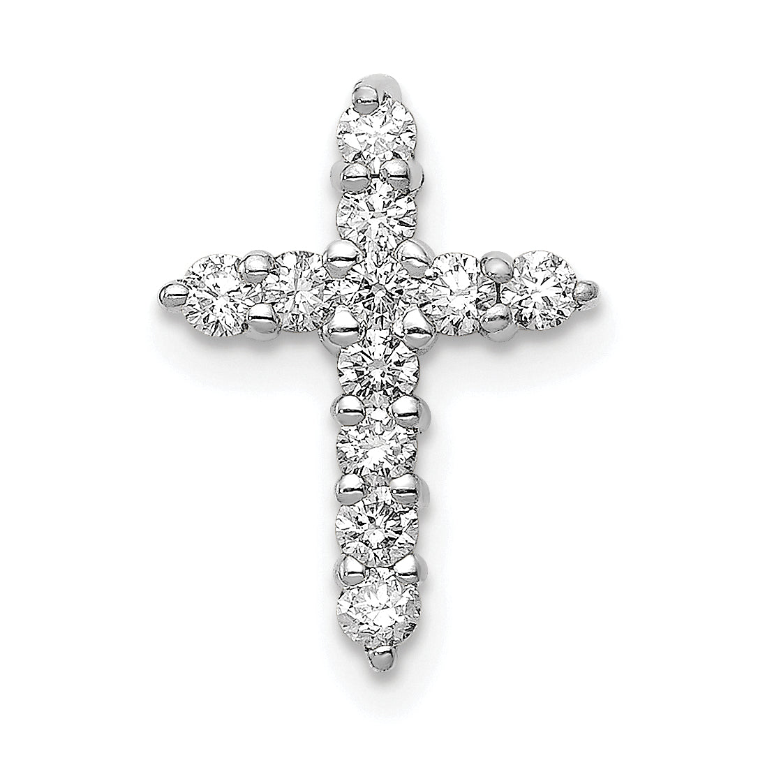 10K White Gold AA 1/3ct. Diamond Cross Pendant Main image