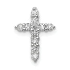 10K White Gold AA 1/3ct. Diamond Cross Pendant