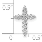 14k White Gold Diamond Cross Pendant Mounting (No Stone Included)