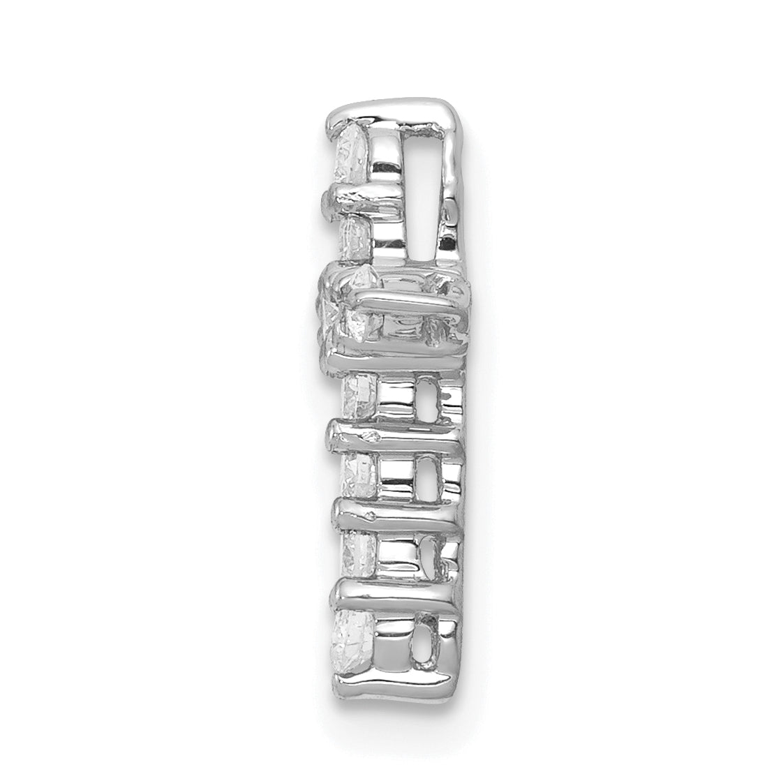 14k White Gold 1/3 carat Lab Grown Diamond VS/SI+ G+ Complete Cross Chain Slide Pendant Secondary image