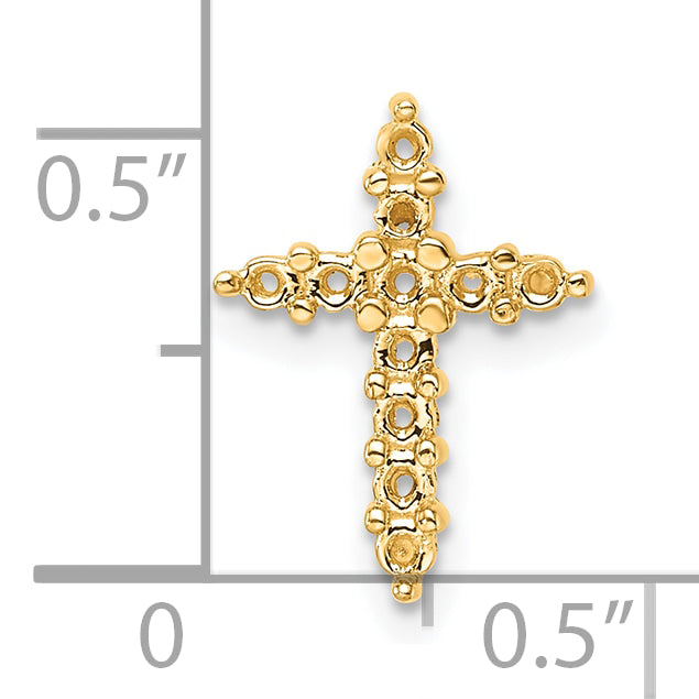 14k Diamond Cross Pendant Mounting (No Stone Included)