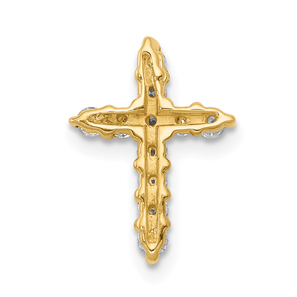 14k 1/3 carat Lab Grown Diamond VS/SI+ G+ Complete Cross Chain Slide Pendant