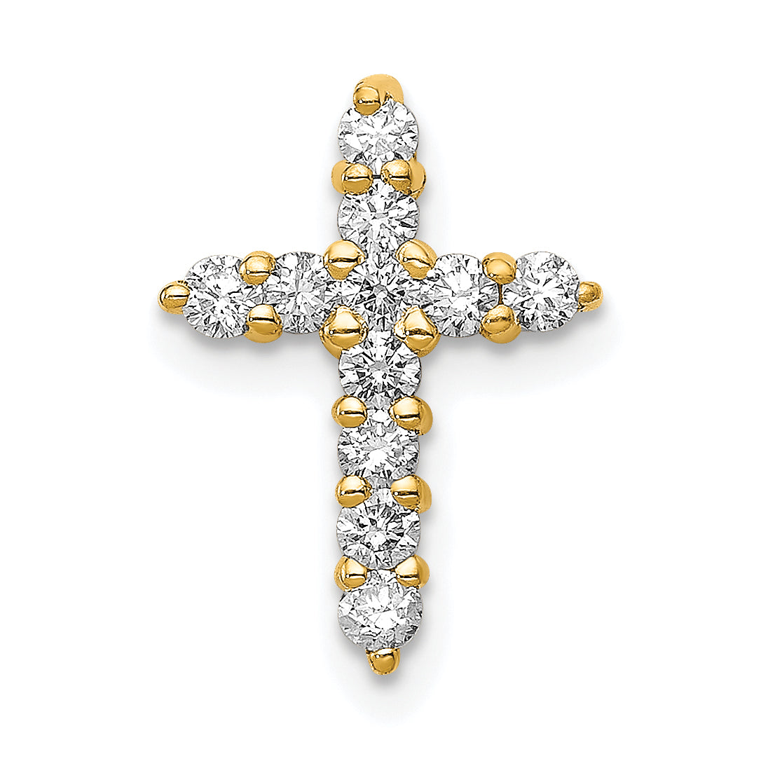 14k 1/3 carat Lab Grown Diamond VS/SI+ G+ Complete Cross Chain Slide Pendant
