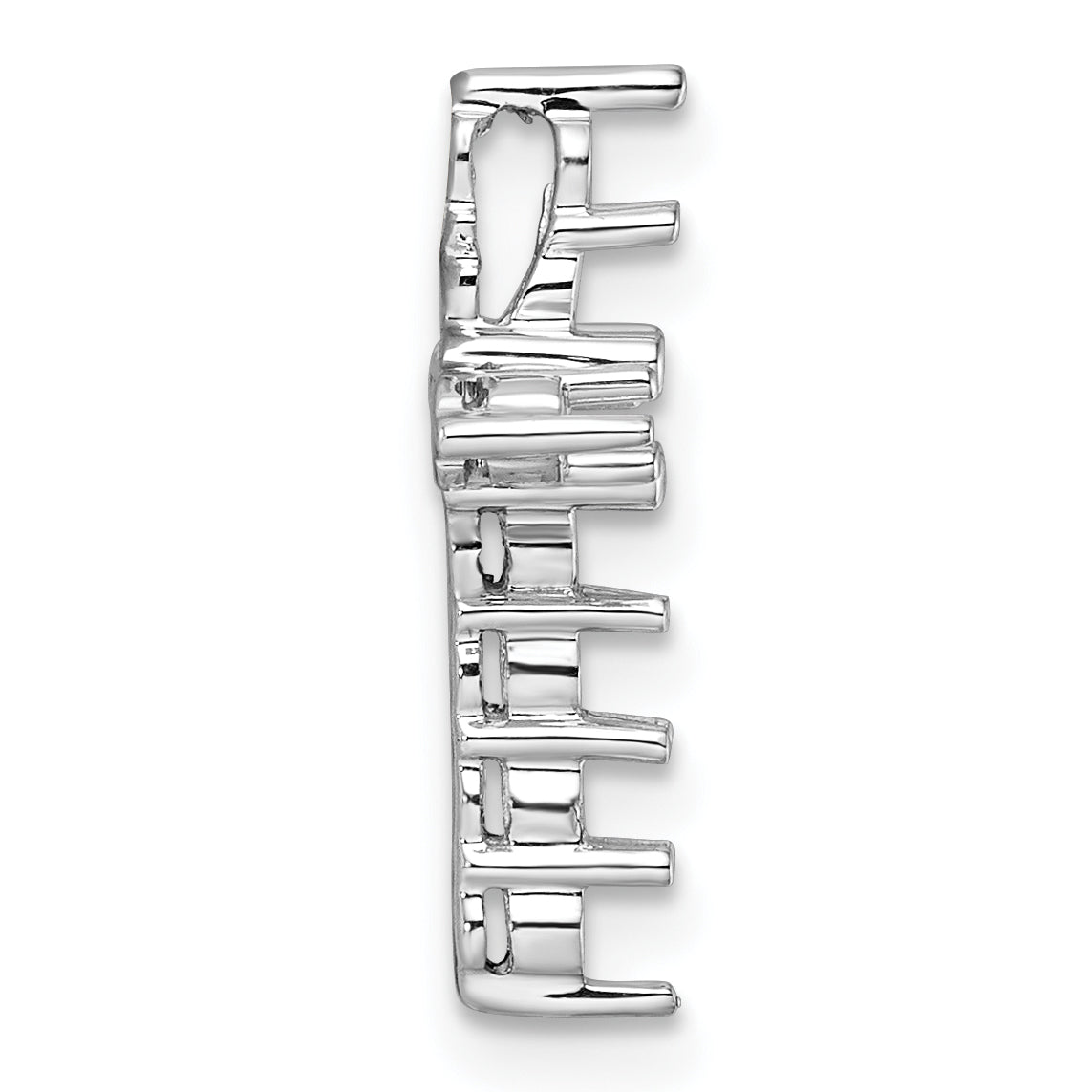 14k White Gold Diamond Cross Chain Slide Mounting