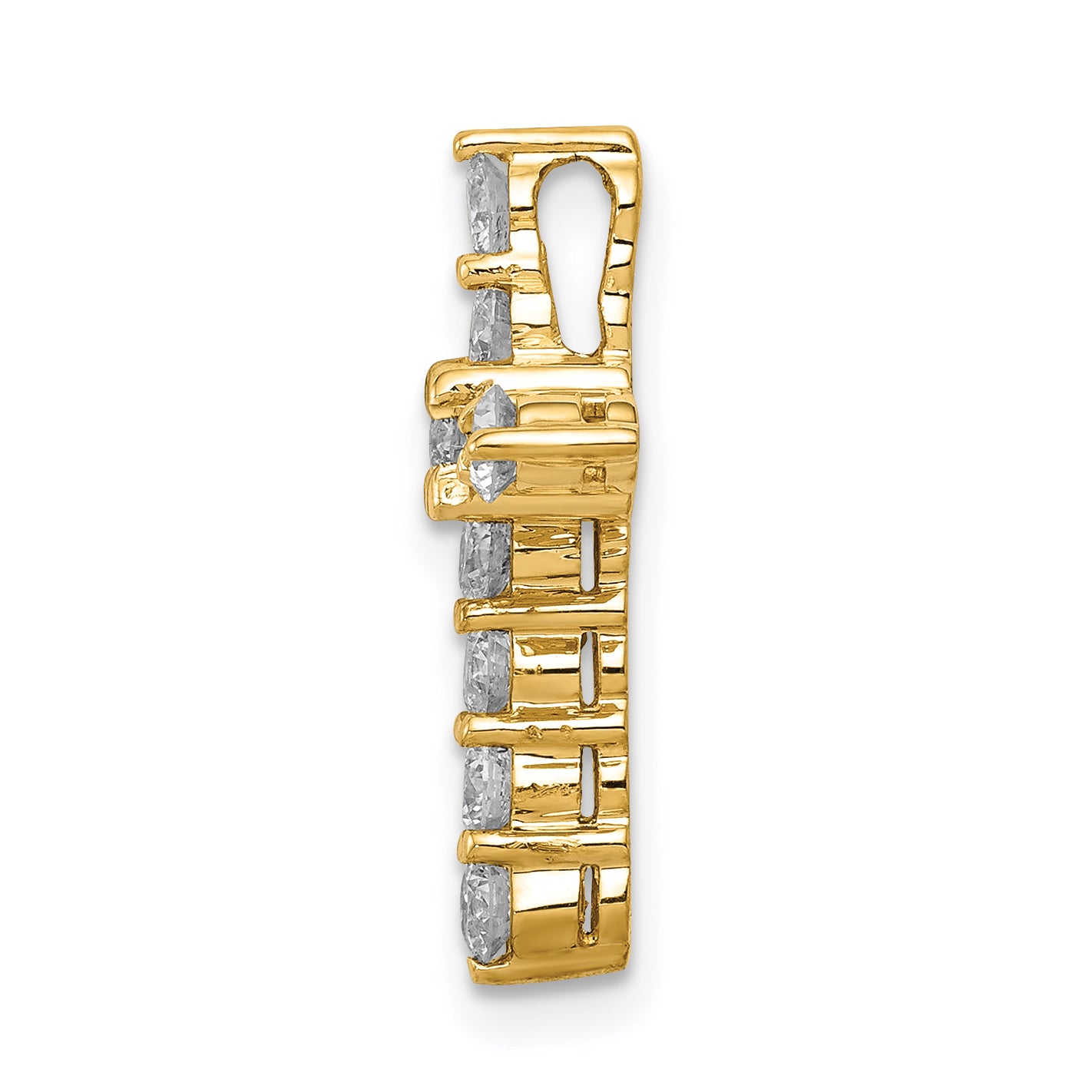 14k 3/4 carat Lab Grown Diamond VS/SI+ G+ Complete Cross Chain Slide Pendant Secondary image