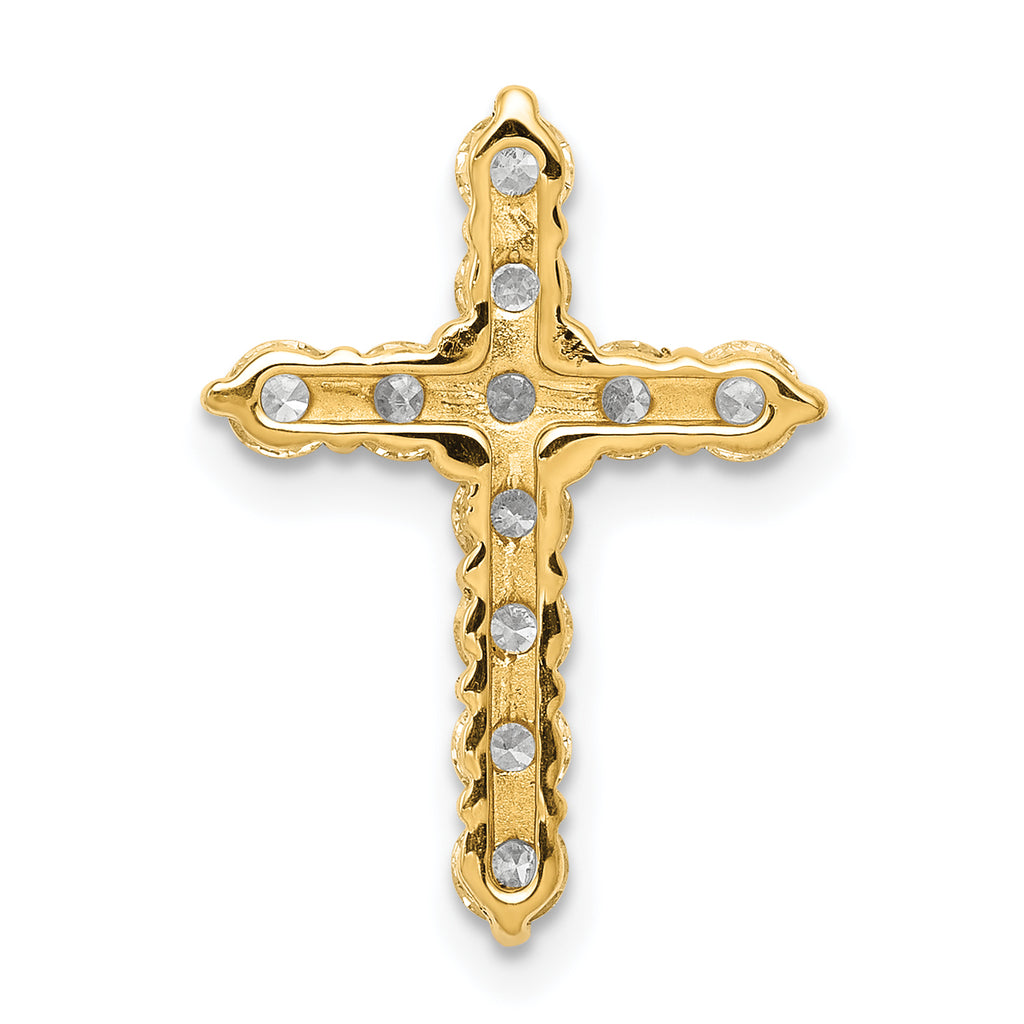 14k 3/4 carat Lab Grown Diamond VS/SI+ G+ Complete Cross Chain Slide Pendant