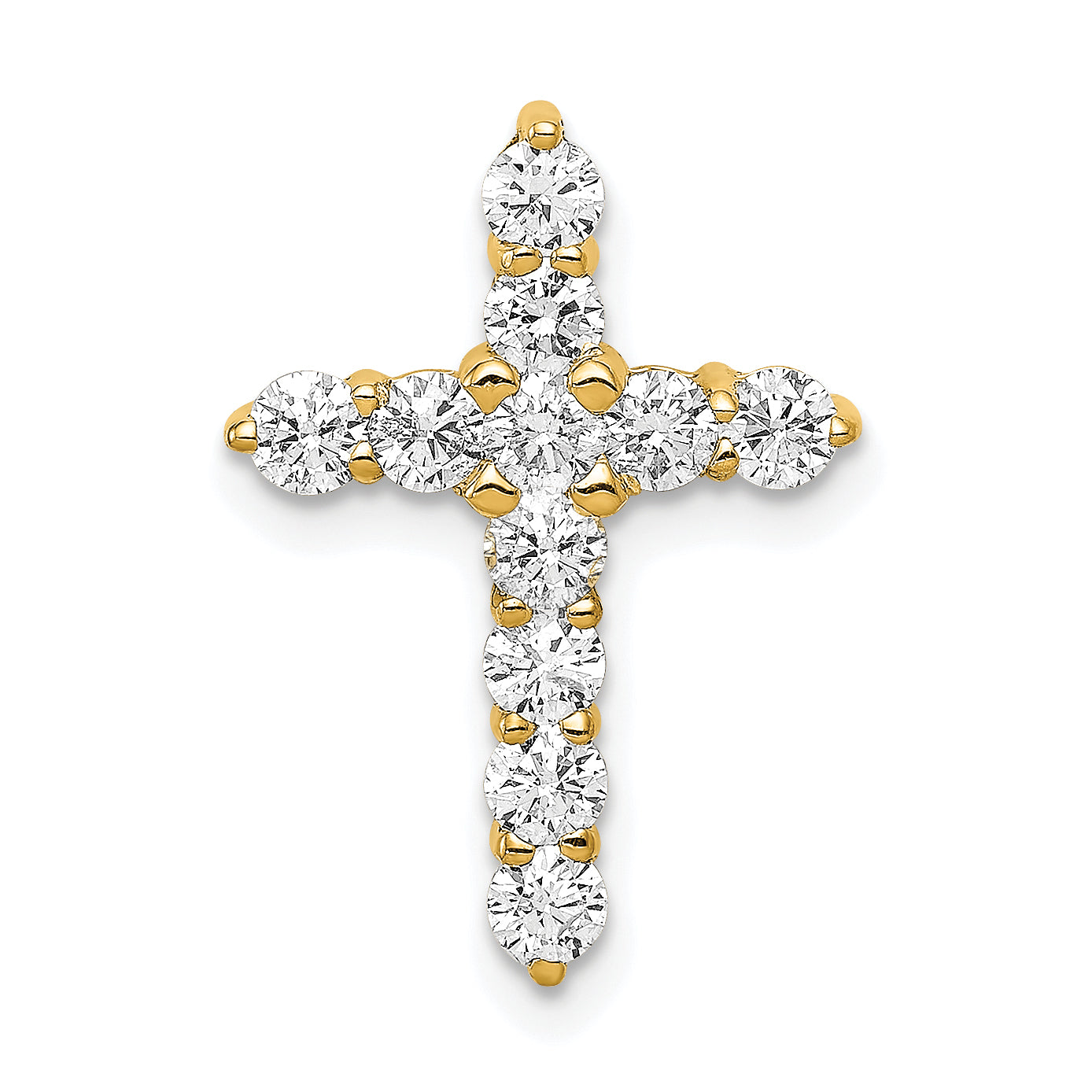 14k 3/4 carat Lab Grown Diamond VS/SI+ G+ Complete Cross Chain Slide Pendant Main image