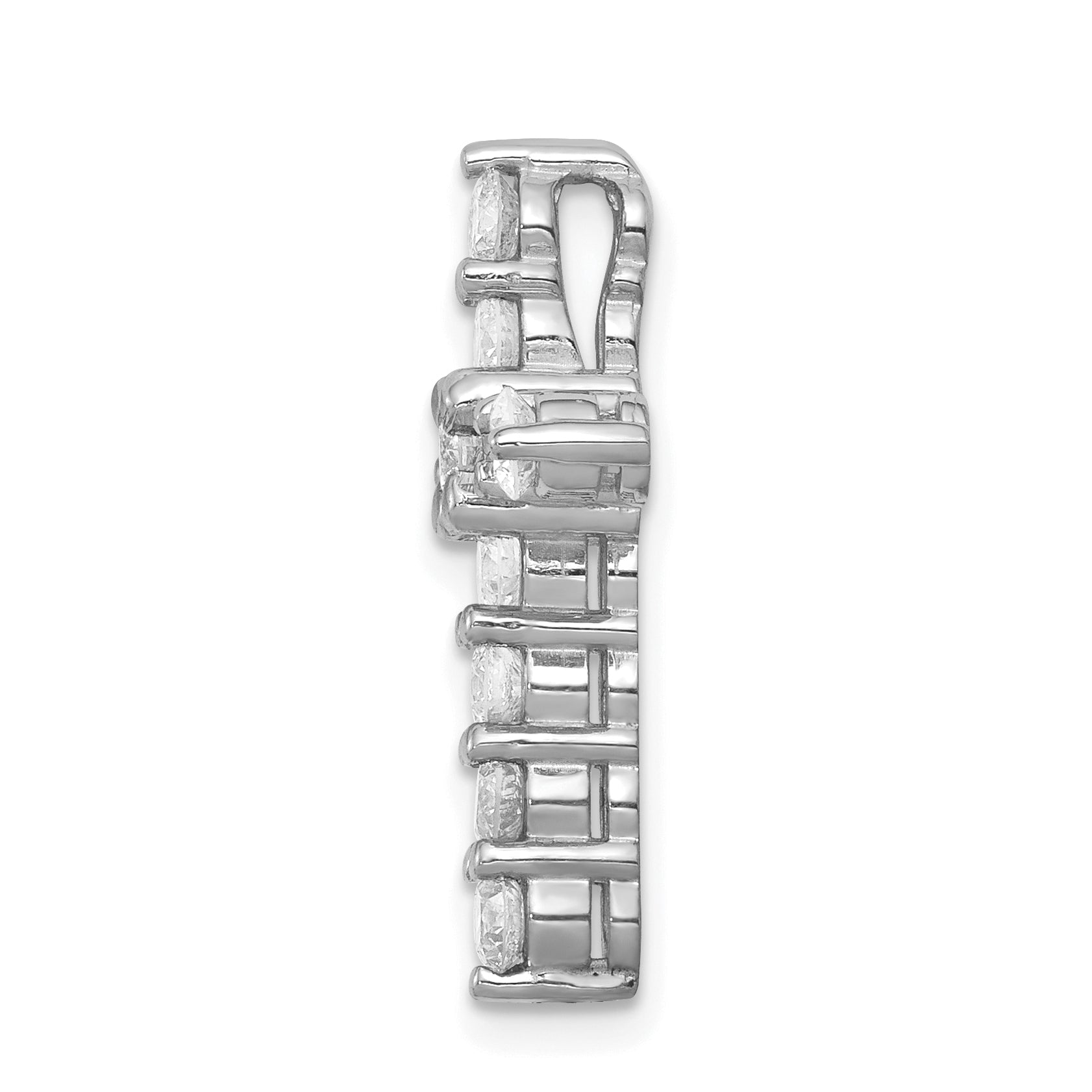 14k White Gold 1 carat Lab Grown Diamond VS/SI+ G+ Complete Cross Chain Slide Pendant Secondary image