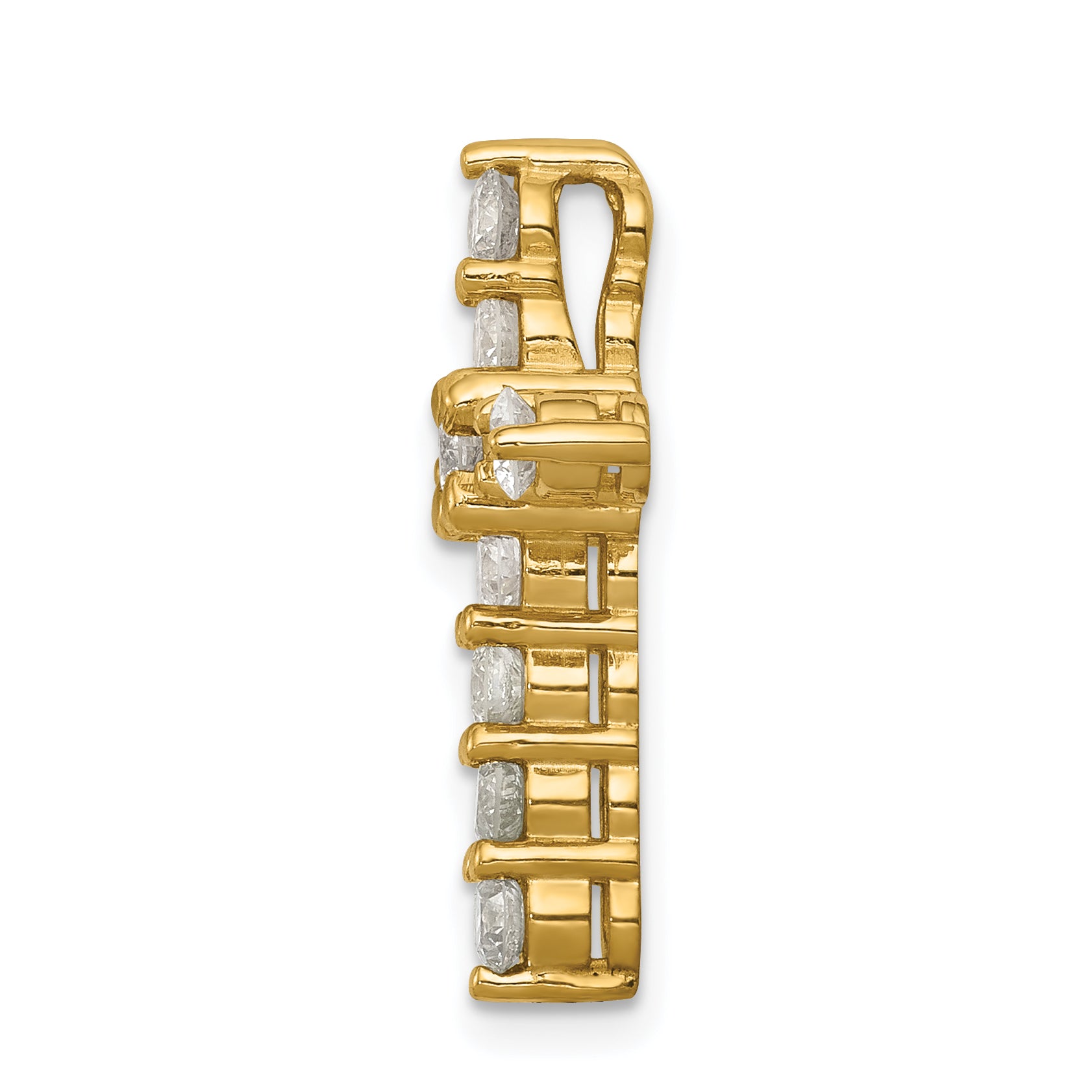 14k 1 carat Lab Grown Diamond VS/SI+ G+ Complete Cross Chain Slide Pendant Secondary image