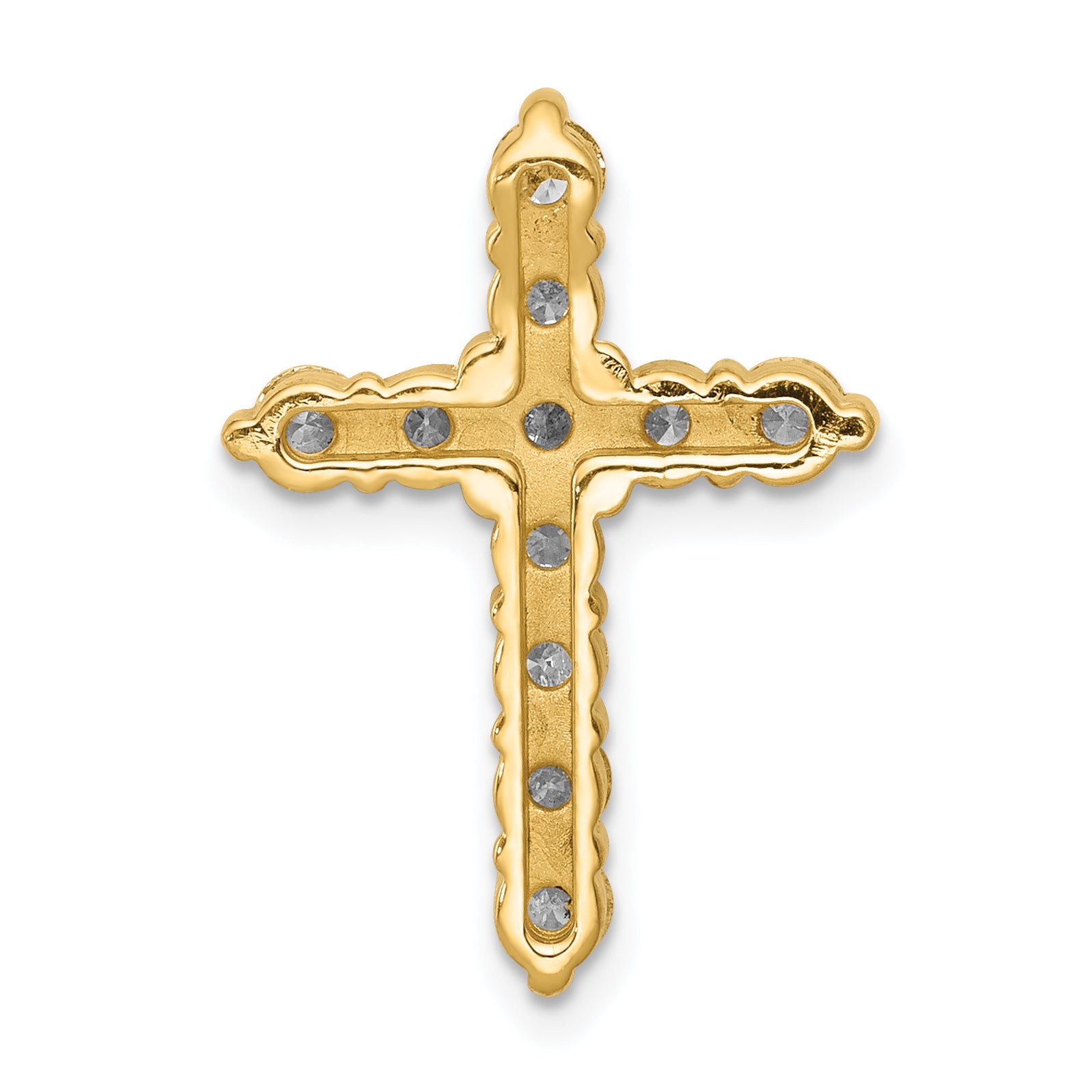 14k 1 carat Lab Grown Diamond VS/SI+ G+ Complete Cross Chain Slide Pendant
