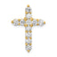 14k 1 carat Lab Grown Diamond VS/SI+ G+ Complete Cross Chain Slide Pendant