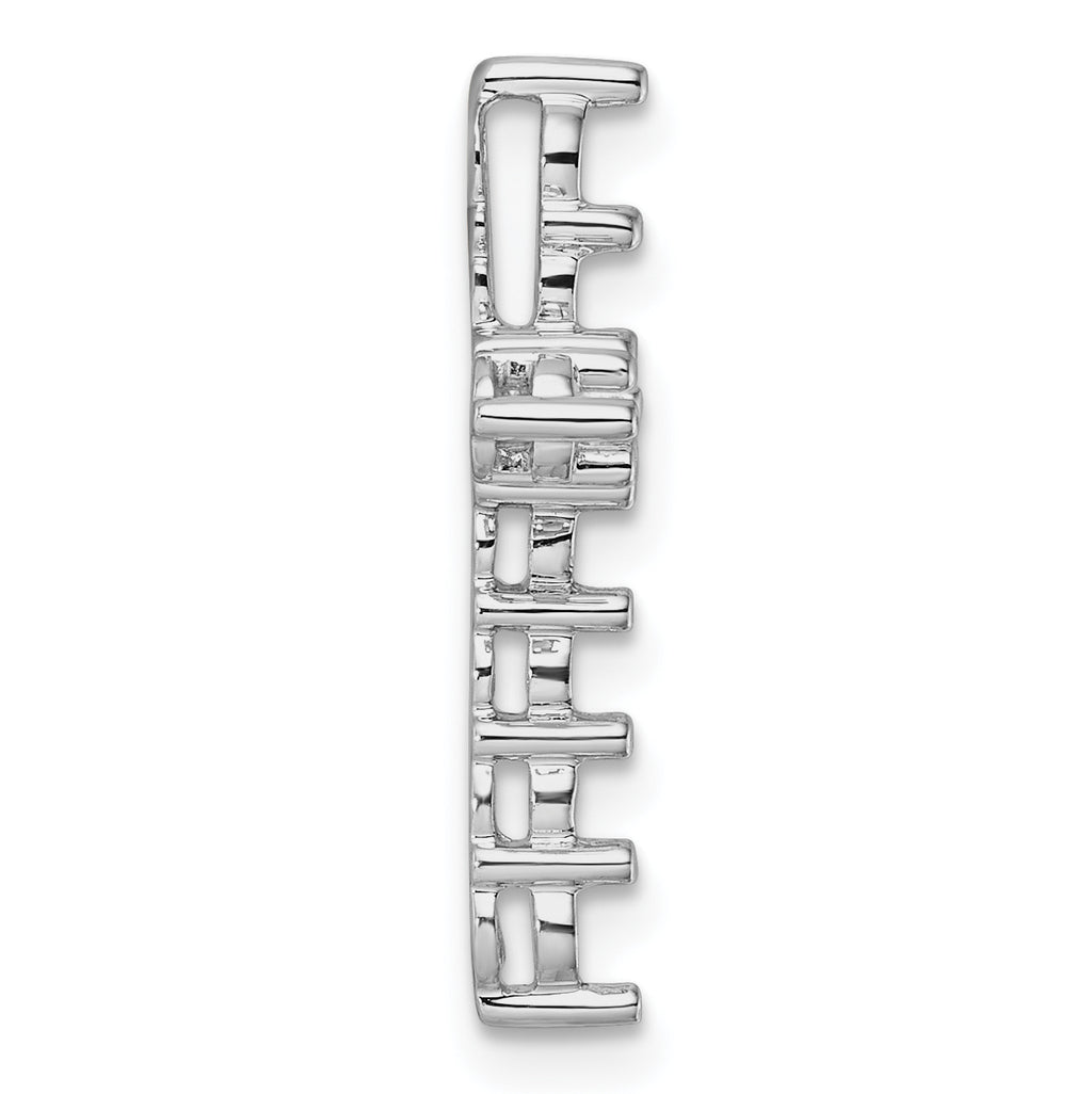 14k White Gold Diamond Cross Chain Slide Mounting