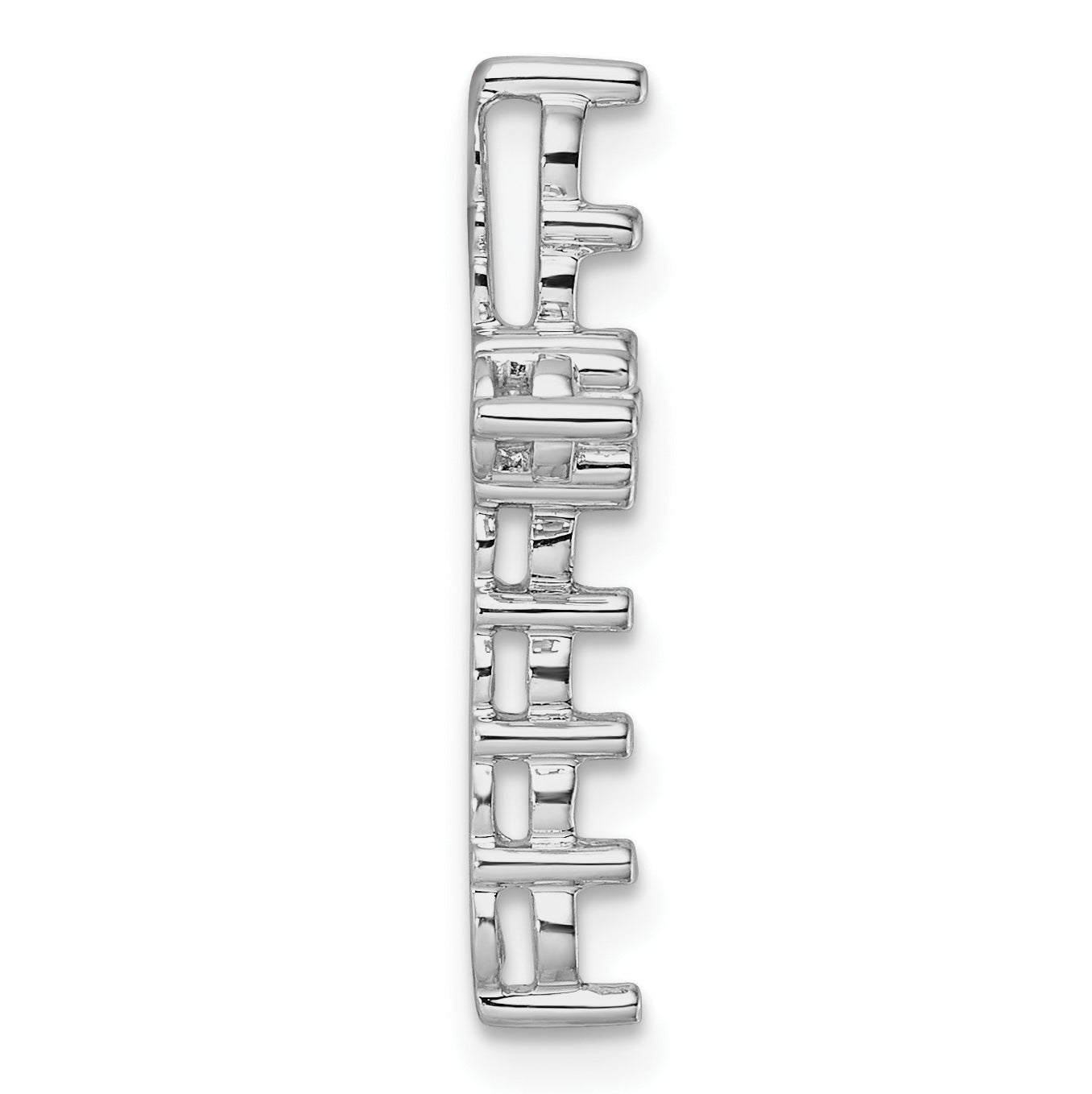 14k White Gold Diamond Cross Chain Slide Mounting