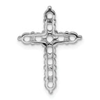 14k White Gold Diamond Cross Chain Slide Mounting