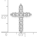 14k White Gold Diamond Cross Chain Slide Mounting