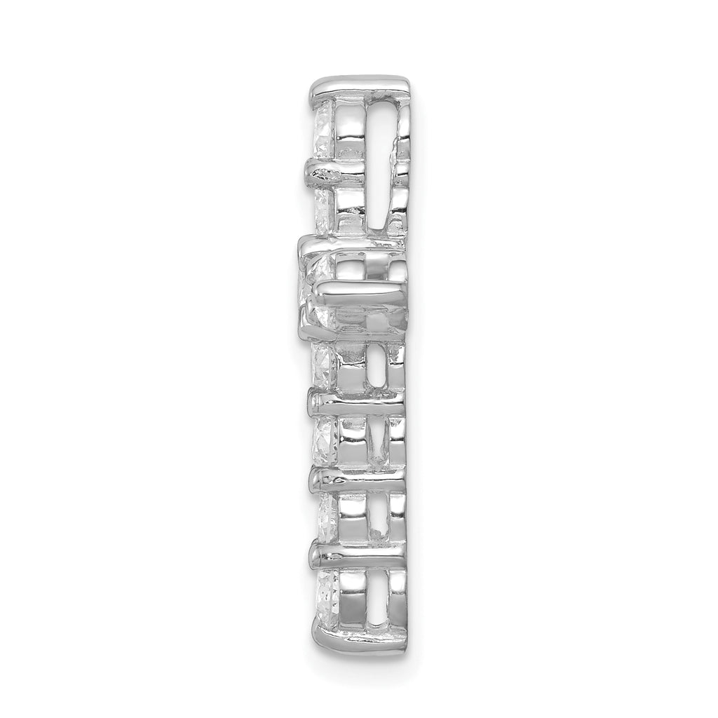 14k White Gold 1 1/4 carat Lab Grown Diamond VS/SI+ G+ Complete Cross Chain Slide Pendant