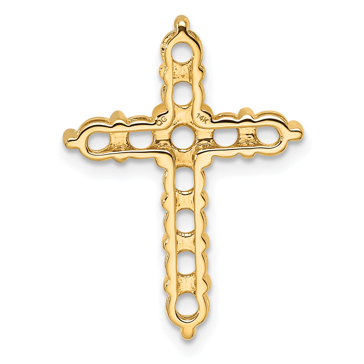 14k Diamond Cross Chain Slide Mounting
