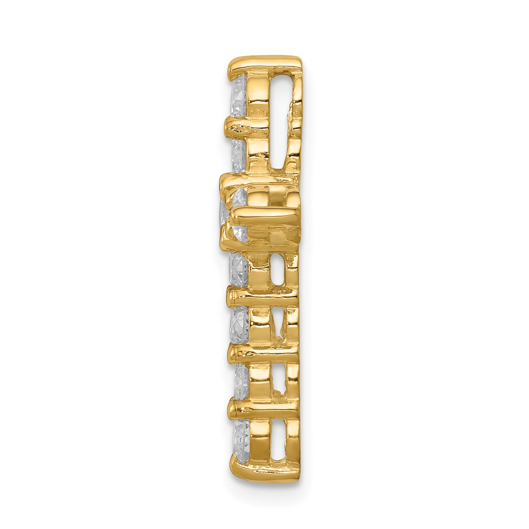 14k 1 1/4 carat Lab Grown Diamond VS/SI+ G+ Complete Cross Chain Slide Pendant Secondary image
