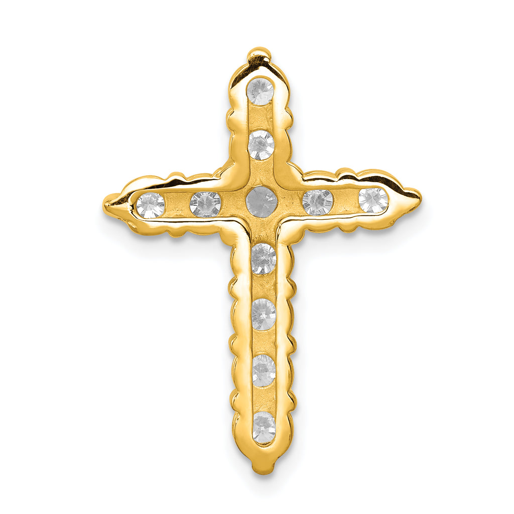 14k 1 1/4 carat Lab Grown Diamond VS/SI+ G+ Complete Cross Chain Slide Pendant