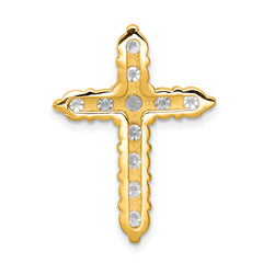 14k 1 1/4 carat Lab Grown Diamond VS/SI+ G+ Complete Cross Chain Slide Pendant
