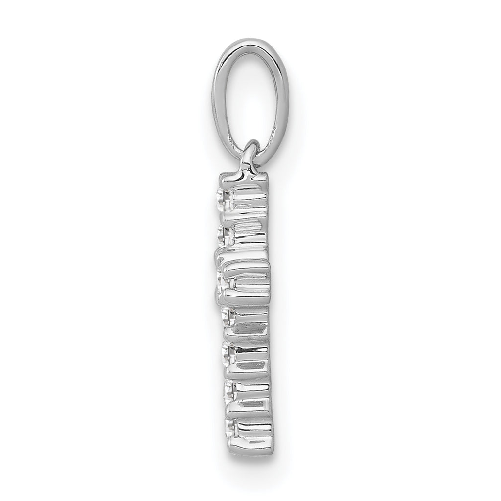 14k White Gold 1/10 carat Lab Grown Diamond VS/SI+ G+ Complete Latin Cross Pendant
