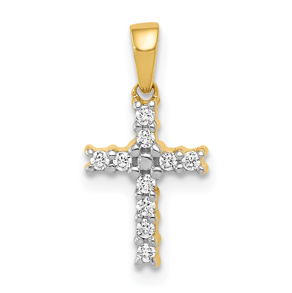 14k 1/10 carat Lab Grown Diamond VS/SI+ G+ Complete Latin Cross Pendant Main image