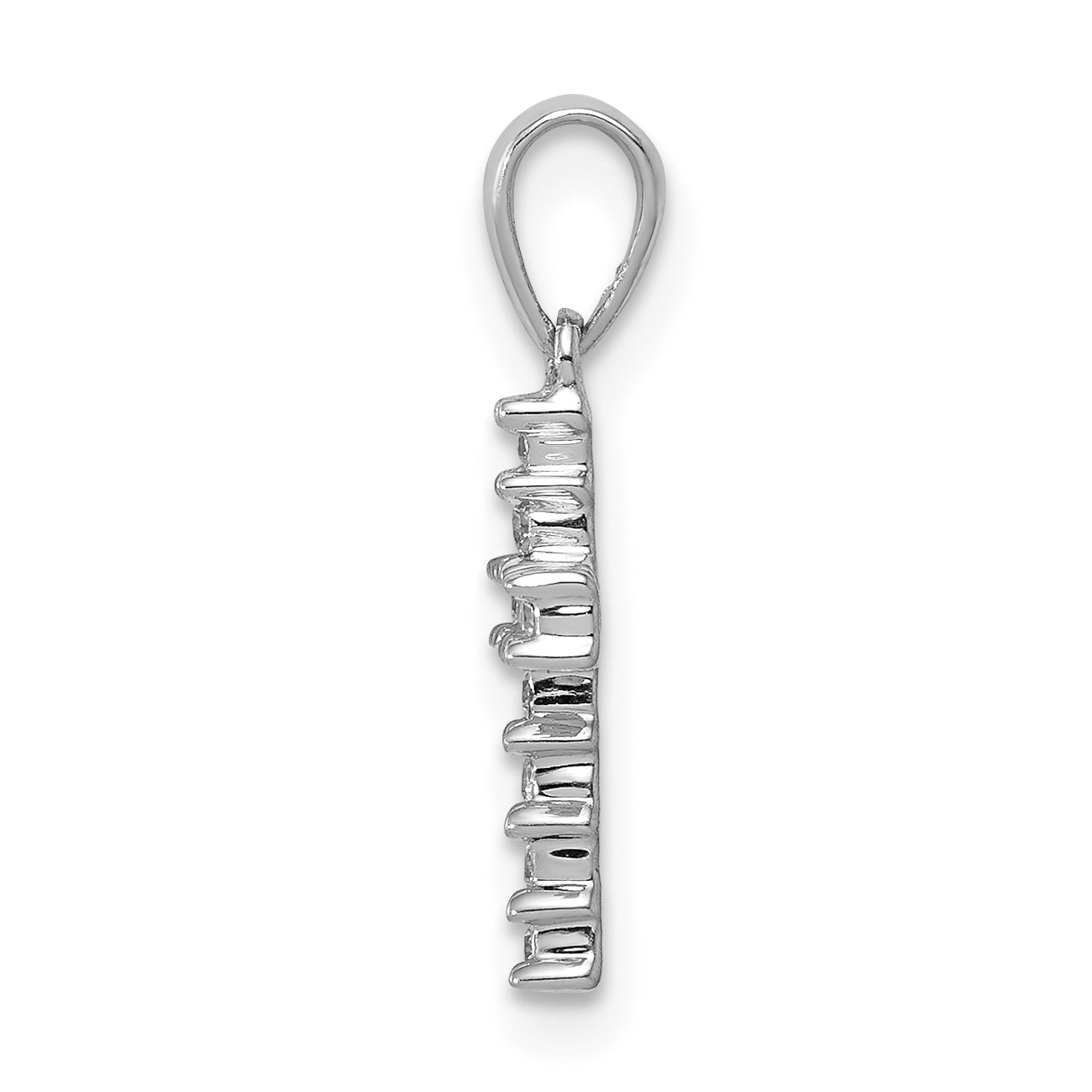 10K White Gold 1/20ct. Diamond Latin Cross Pendant Secondary image