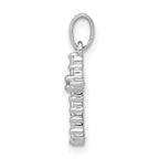10K White Gold Polished Diamond Cross Pendant