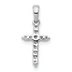 10K White Gold Polished Diamond Cross Pendant