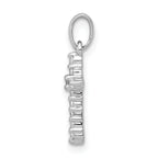 14k White Gold 1/10 carat Lab Grown Diamond VS/SI+ G+ Complete Cross Pendant