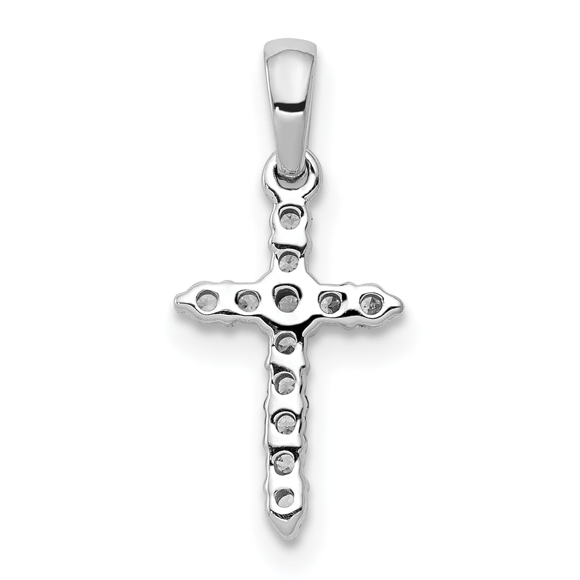 14k White Gold 1/10 carat Lab Grown Diamond VS/SI+ G+ Complete Cross Pendant