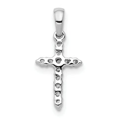 14k White Gold 1/10 carat Lab Grown Diamond VS/SI+ G+ Complete Cross Pendant