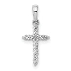 14k White Gold 1/10 carat Lab Grown Diamond VS/SI+ G+ Complete Cross Pendant