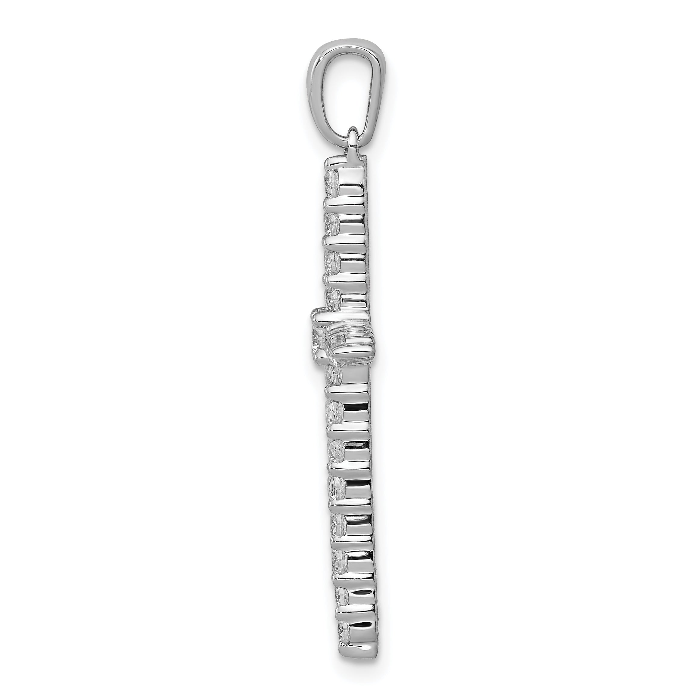 14k White Gold 1/2 carat Lab Grown Diamond VS/SI+ G+ Complete Cross Pendant
