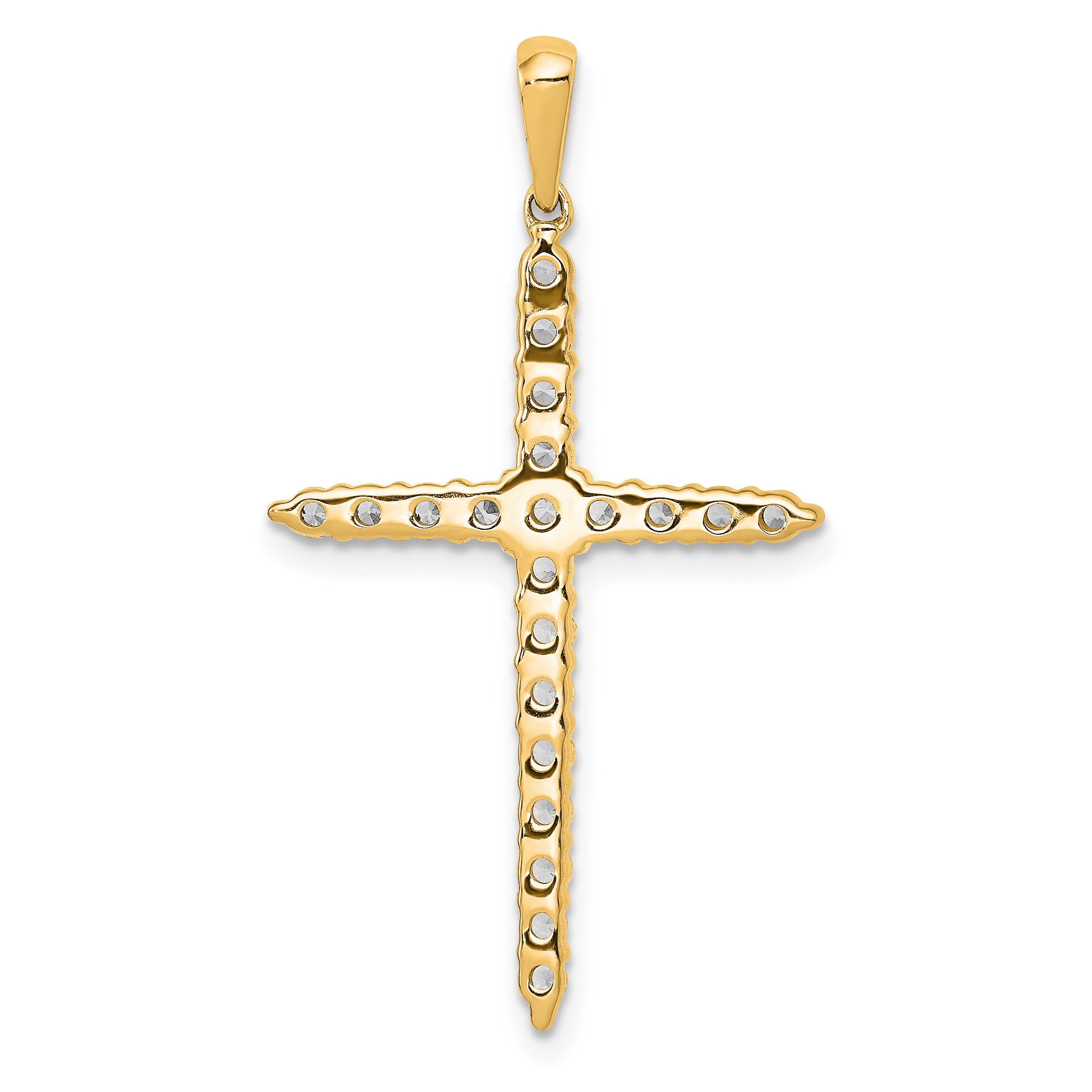 14k 1 carat Lab Grown Diamond VS/SI+ G+ Complete 18 inch Cross Pendant Necklace