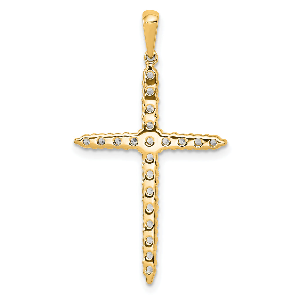 14k 1 carat Lab Grown Diamond VS/SI+ G+ Complete 18 inch Cross Pendant Necklace