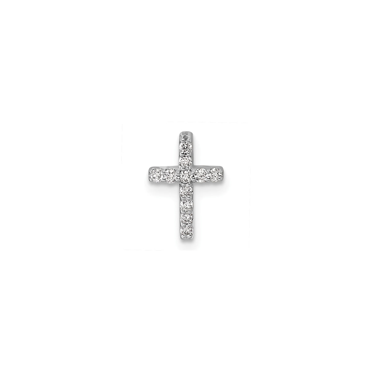 Diamond Latin Cross Chain Slide in 14K White Gold (1/10 ct. tw.) - Sophia Jewelers