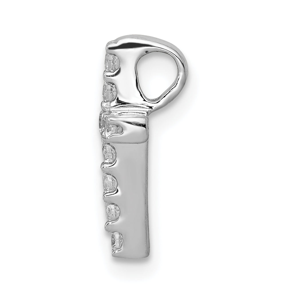 14k White Gold 1/5 carat Lab Grown Diamond VS/SI+ G+ Complete Chain Slide Pendant