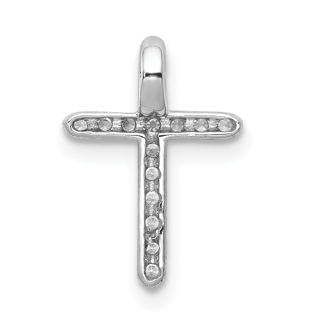 10K White Gold Diamond Cross Pendant
