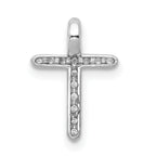 10K White Gold Diamond Cross Pendant