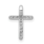 14k White Gold 1/8 carat Lab Grown Diamond VS/SI+ G+ Complete Cross Chain Slide Pendant