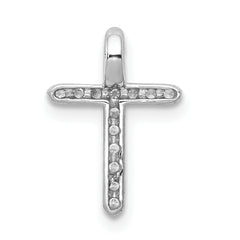 14k White Gold 1/8 carat Lab Grown Diamond VS/SI+ G+ Complete Cross Chain Slide Pendant