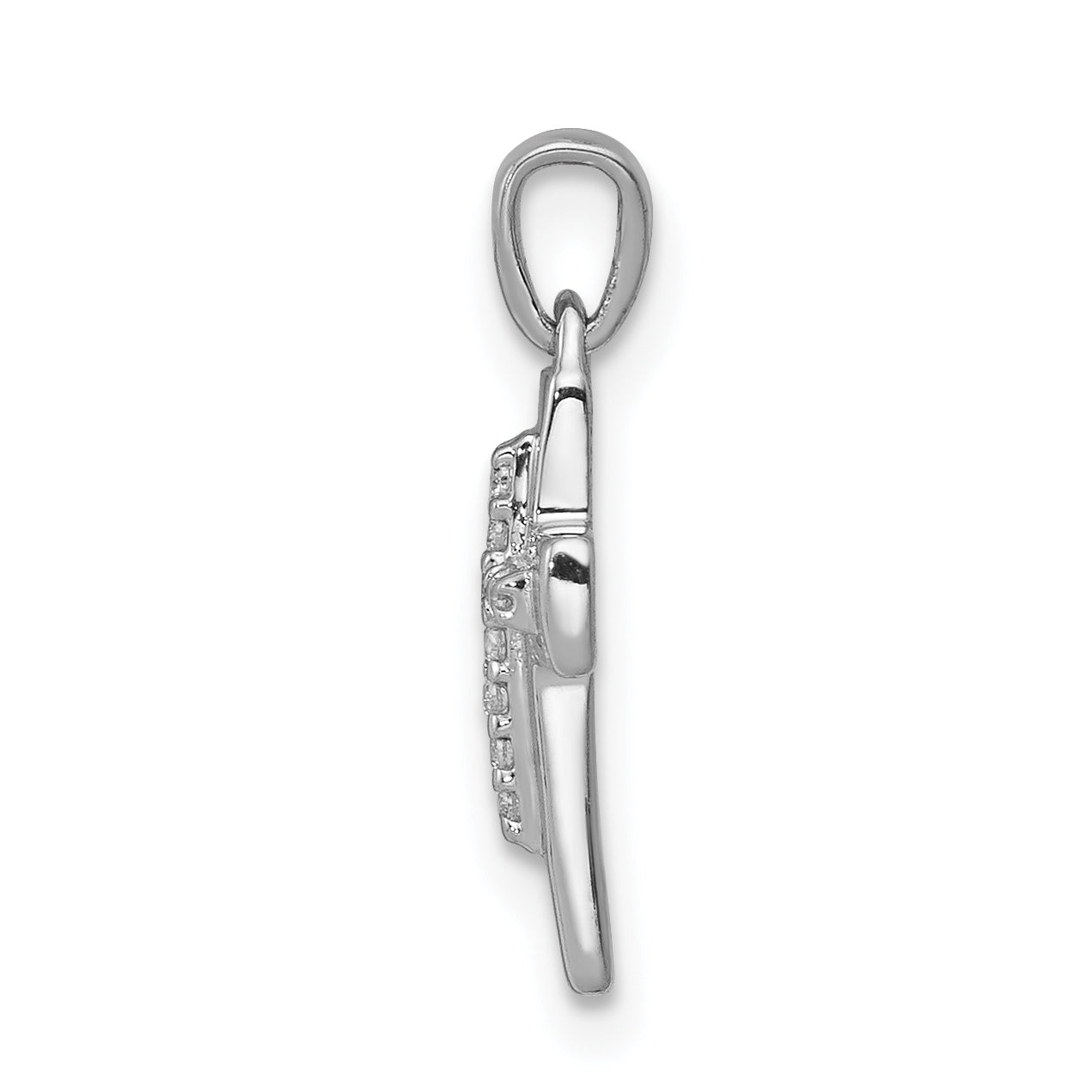 10K White Gold Diamond Cross Pendant Secondary image