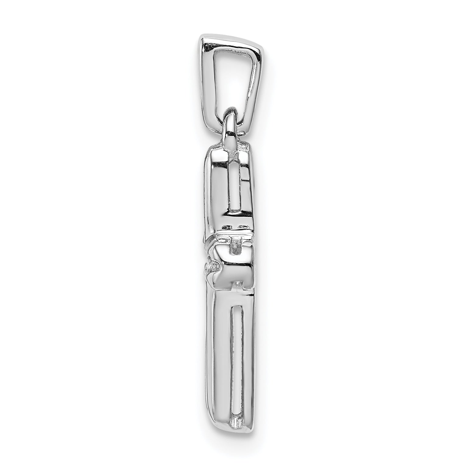14k White Gold 1/6 carat Lab Grown Diamond VS/SI+ G+ Complete Latin Cross Pendant
