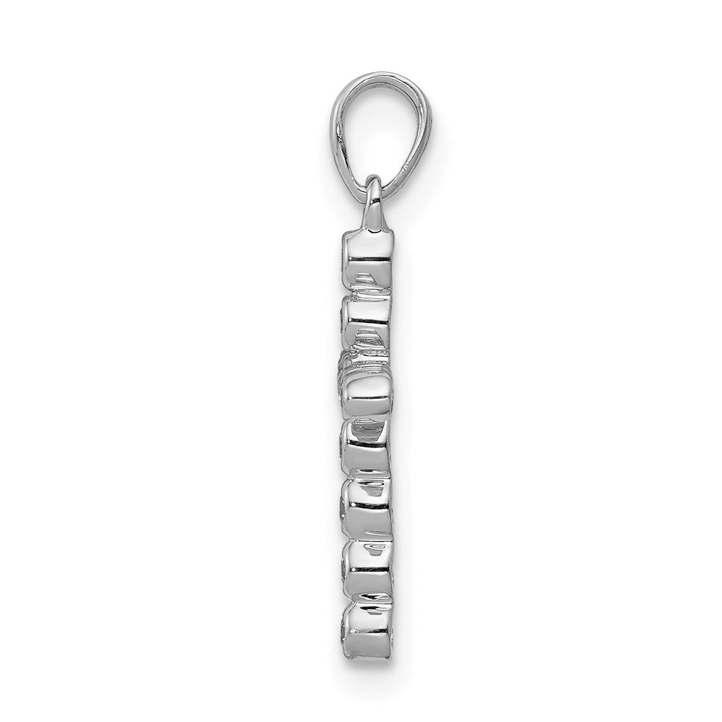 14k White Gold 1/10 carat Lab Grown Diamond VS/SI+ G+ Complete Cross Pendant Secondary image