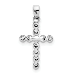 14k White Gold 1/10 carat Lab Grown Diamond VS/SI+ G+ Complete Cross Pendant