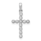 14k White Gold 1/10 carat Lab Grown Diamond VS/SI+ G+ Complete Cross Pendant
