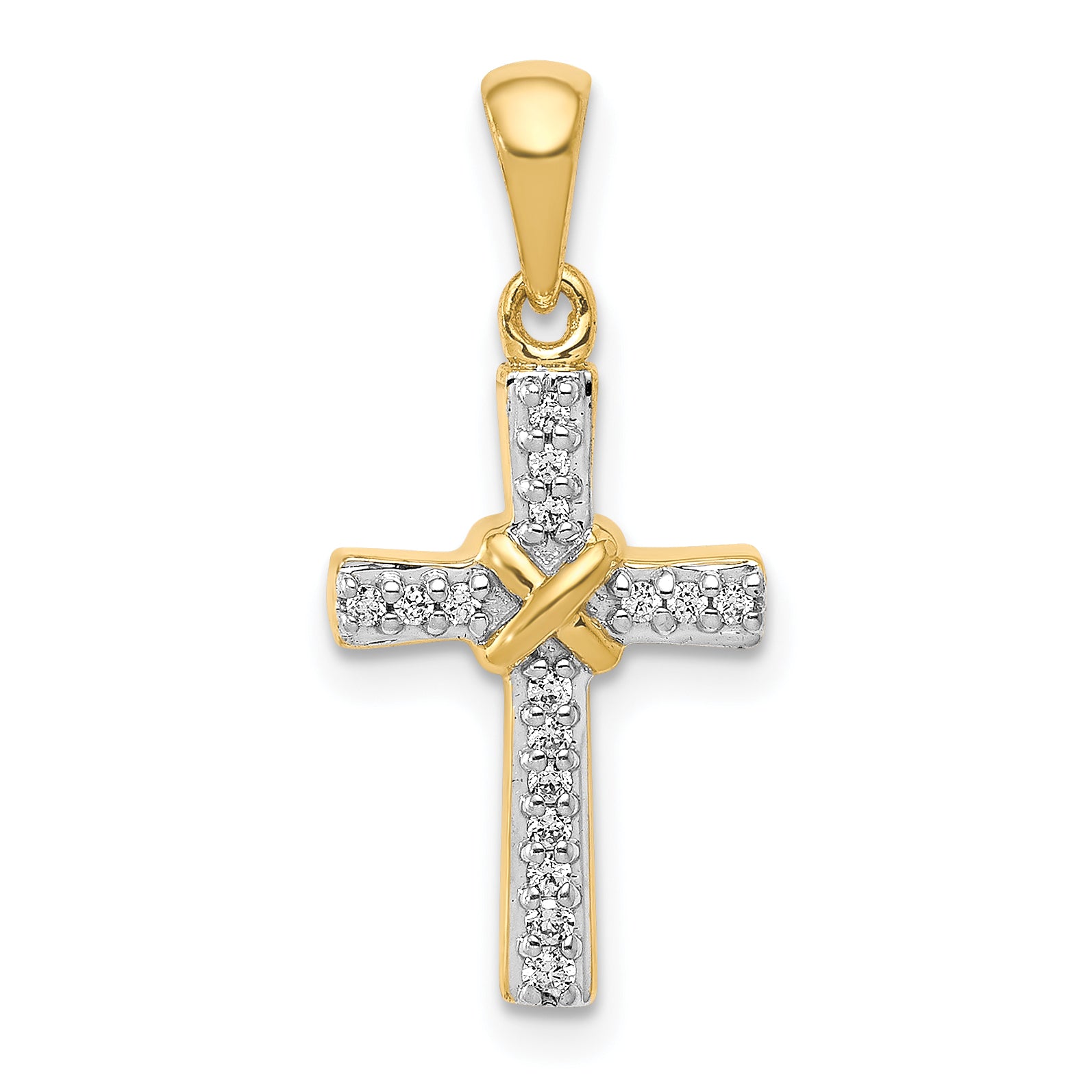 10K 1/6ct. Diamond Latin Cross Pendant Main image